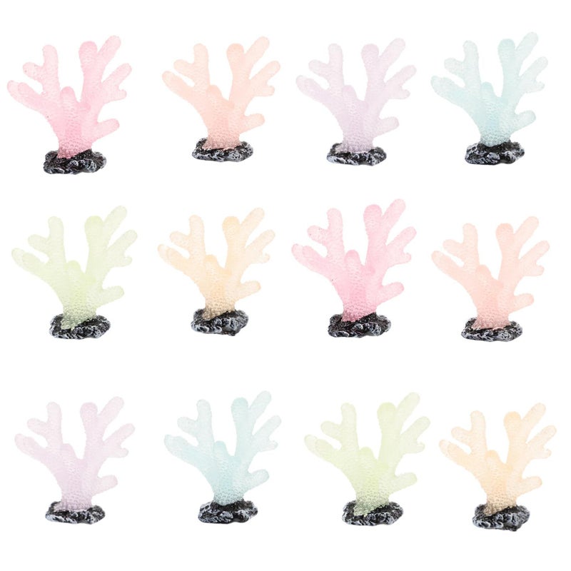 12 Pcs Realistic Artificial Aquarium Coral Decor For Fish Tank Vibrant Color Variety - Image 2