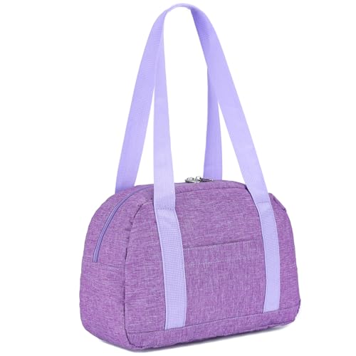 Leamekor Mini Gym Bag for Women Girls, 12 inch Small Gym Tote, Lightweight Small Carry On Duffle Bag for Travel Sports (Light Purple) - Image 1