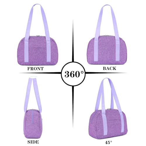 Leamekor Mini Gym Bag for Women Girls, 12 inch Small Gym Tote, Lightweight Small Carry On Duffle Bag for Travel Sports (Light Purple) - Image 3