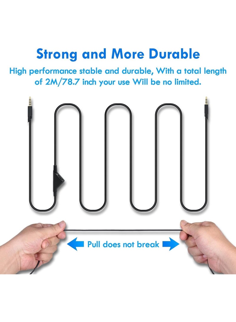 انسجام سلك كابل صوت AUX بديل مع التحكم في مستوى الصوت لسماعة الألعاب Astro A10/A30/A40 PS5/PS4/Xbox One/Xbox Series S/X/PC/الهاتف الذكي عبر مقبس 3.5 مم - 2 متر - Image 5