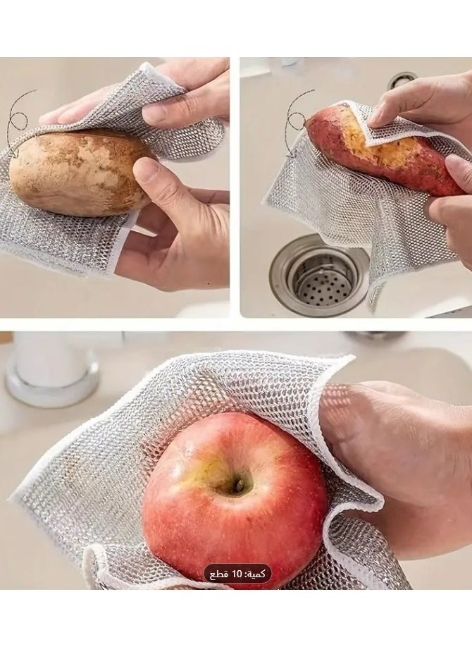 Generic 5 Pieces Of Kitchen Towels made of drawn and polished iron in the form of fine threads for deep cleaning and softness on the hands  - Image 3
