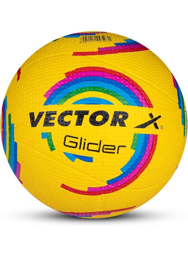 فيكتور أكس كرة طائرة فيكتور إكس VB-GLIDER-YLW-4 جلايدر | مقاس 4، هيكل مطاطي مصبوب لقبضة ممتازة ومتانة، ملمس ناعم، وأداء يدوم طويلاً، للعب الداخلي والخارجي (أصفر) - Image 1