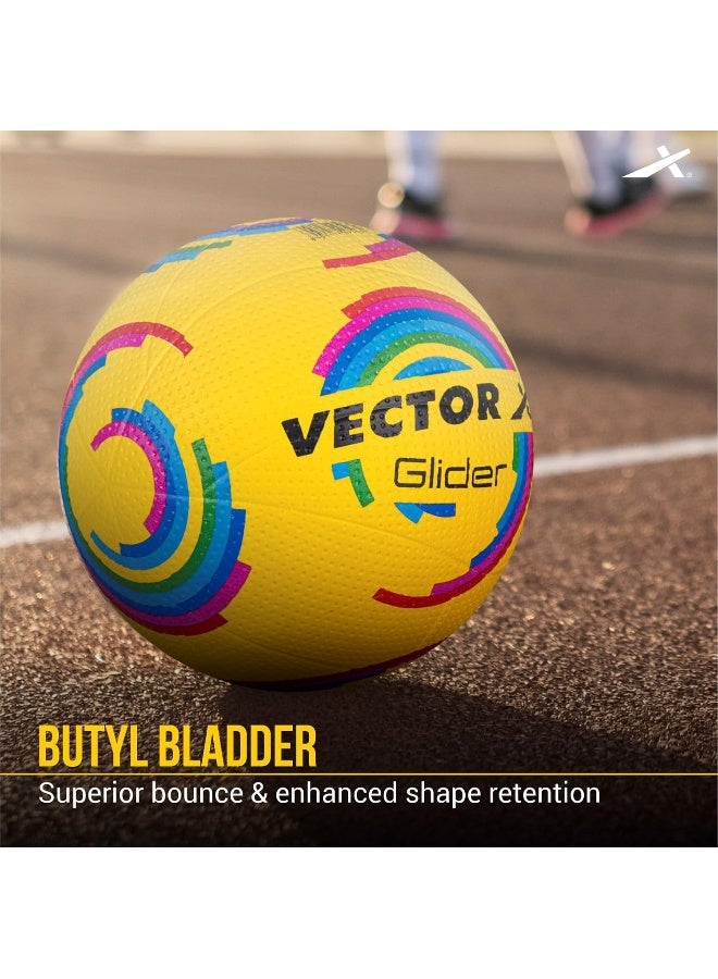 فيكتور أكس كرة طائرة فيكتور إكس VB-GLIDER-YLW-4 جلايدر | مقاس 4، هيكل مطاطي مصبوب لقبضة ممتازة ومتانة، ملمس ناعم، وأداء يدوم طويلاً، للعب الداخلي والخارجي (أصفر) - Image 4