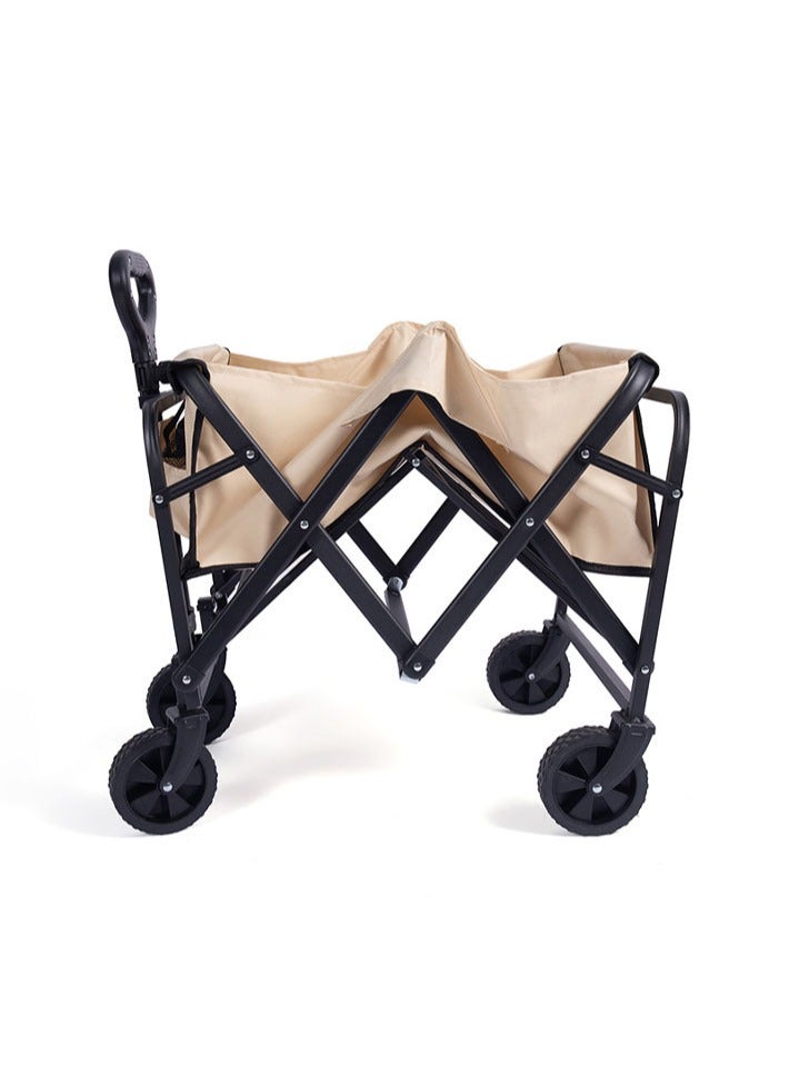 dida-cosmos Outdoor foldable camping cart, foldable four-wheel trolley with adjustable handle, suitable for shopping and park picnic beach travel camping - Image 5
