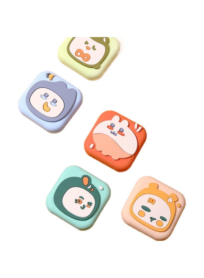 Anti-Collision Sticker, Silicone Door Handle Anti-Collision Pad, Door Back Anti-Bump, Refrigerator Cartoon Self-Adhesive, Cartoon 5-Pack - Image 2
