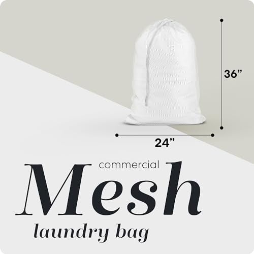 Handy Laundry Mesh XL Laundry Bag - Durable, Machine Washable with Secure Drawstring Closure - Perfect for College Dorms, Laundromats, Apartments (White) - Image 2