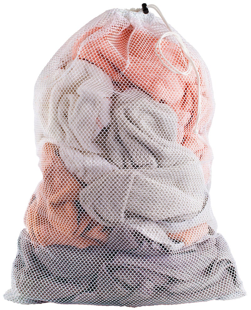 Handy Laundry Mesh XL Laundry Bag - Durable, Machine Washable with Secure Drawstring Closure - Perfect for College Dorms, Laundromats, Apartments (White) - Image 1