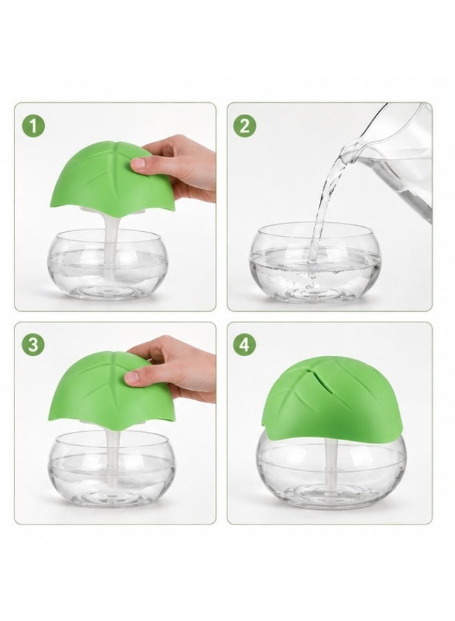 Water-Based Air Purifier & Humidifier, Leaf-Shaped Globe, Green - Image 3