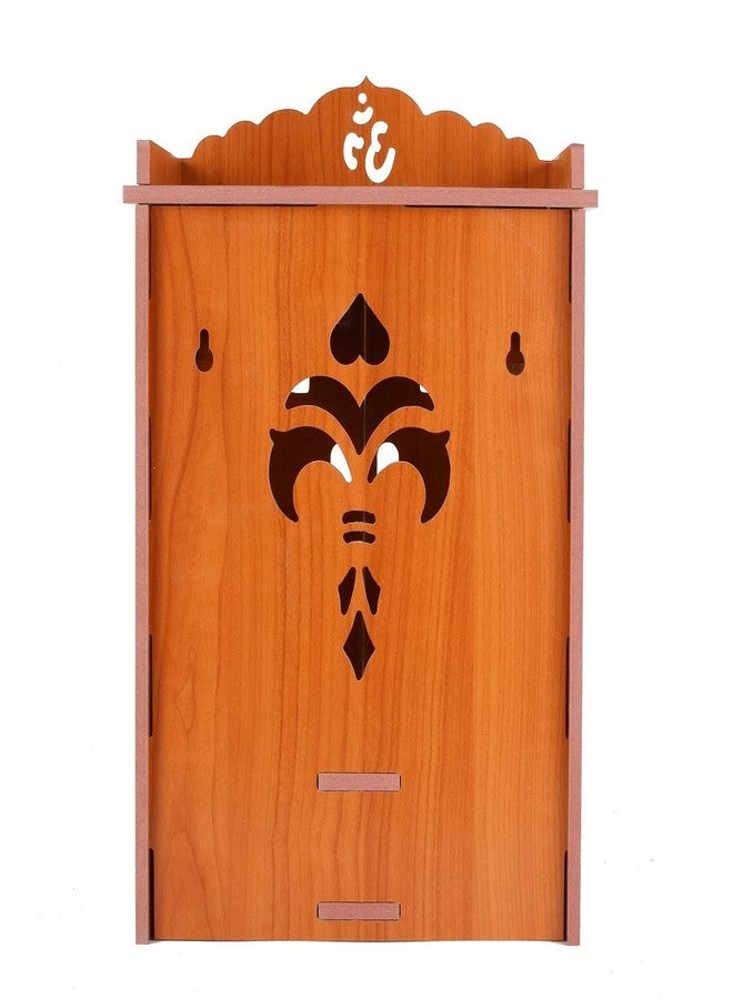 COMERT Beautiful MDF Wooden Temple,Home Temple, Pooja Mandir, Wall Hanging and Table Top Home Mandir Temple, Home Decor Beautiful Wooden Temple, Dark Brown (43*23*19 cm) (red) - Image 4