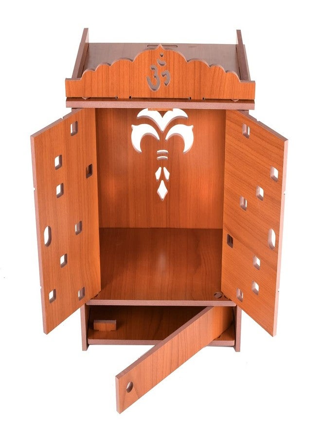 COMERT Beautiful MDF Wooden Temple,Home Temple, Pooja Mandir, Wall Hanging and Table Top Home Mandir Temple, Home Decor Beautiful Wooden Temple, Dark Brown (43*23*19 cm) (red) - Image 2