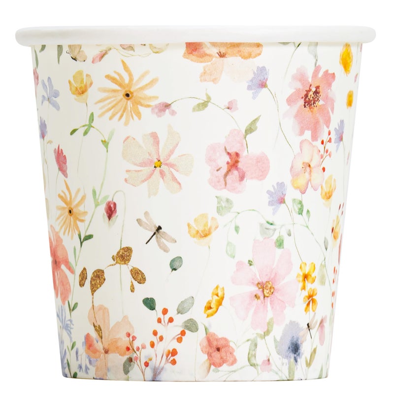 Crisky 300 Pack Paper Bathroom Cups 3oz Disposable Elegant Design Full Floral Small Mouthwash Hot/Cold Beverage Coffee Dessert for Birthday Parties Home-use Picnics Ceremonies - Image 1