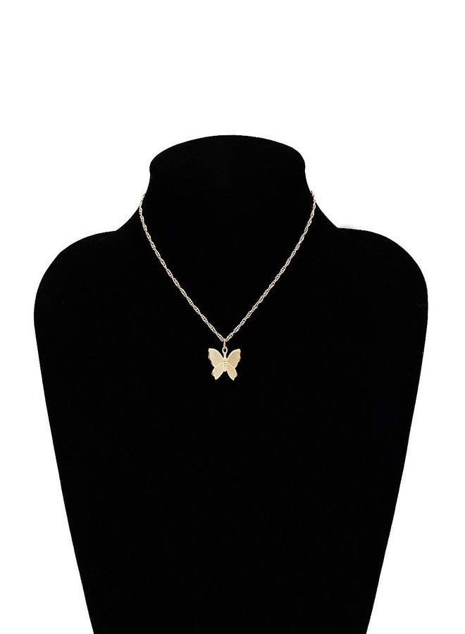 SEVENSTONE Butterfly Necklace Earrings Set Chain Necklace Charm Huggie Hoop Cute Earrings Dainty Gold Butterfly Jewelry for Women - Image 4