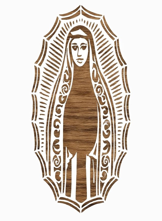 Lionx Virgin Mary Blessed Mother Stencil Template, Reusable Plastic Sheet, 8.5 x 11 Inch for Painting Walls, Wood, Glass, Scrapbooking, Arts and Crafts, DIY - Image 1
