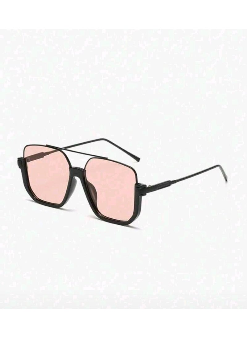 SHEIN Sunglasses New Retro Minimalist Metal Double-Beam Large Frame Square Fashion Glasses, Fashion - Image 3