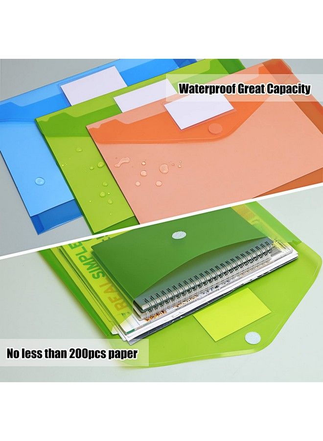 EOOUT 30 Pack 10 Color Plastic Envelopes Poly Envelopes File Folders Clear Document Folders File Envelopes With Label Pocket A4 Size - Image 5