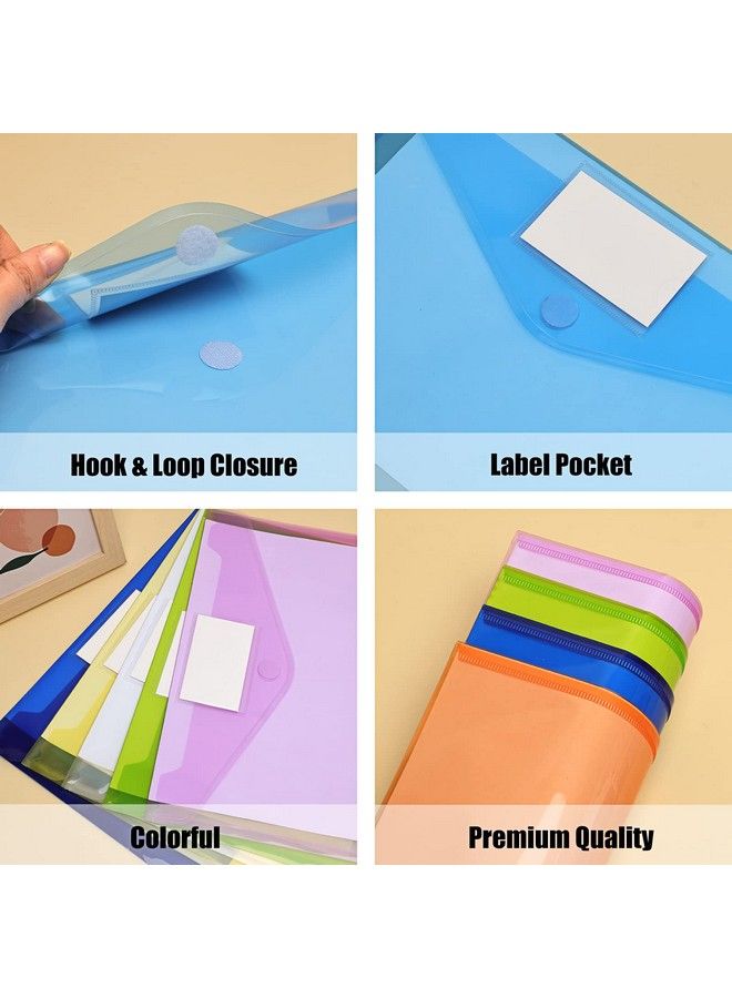 EOOUT 30 Pack 10 Color Plastic Envelopes Poly Envelopes File Folders Clear Document Folders File Envelopes With Label Pocket A4 Size - Image 4