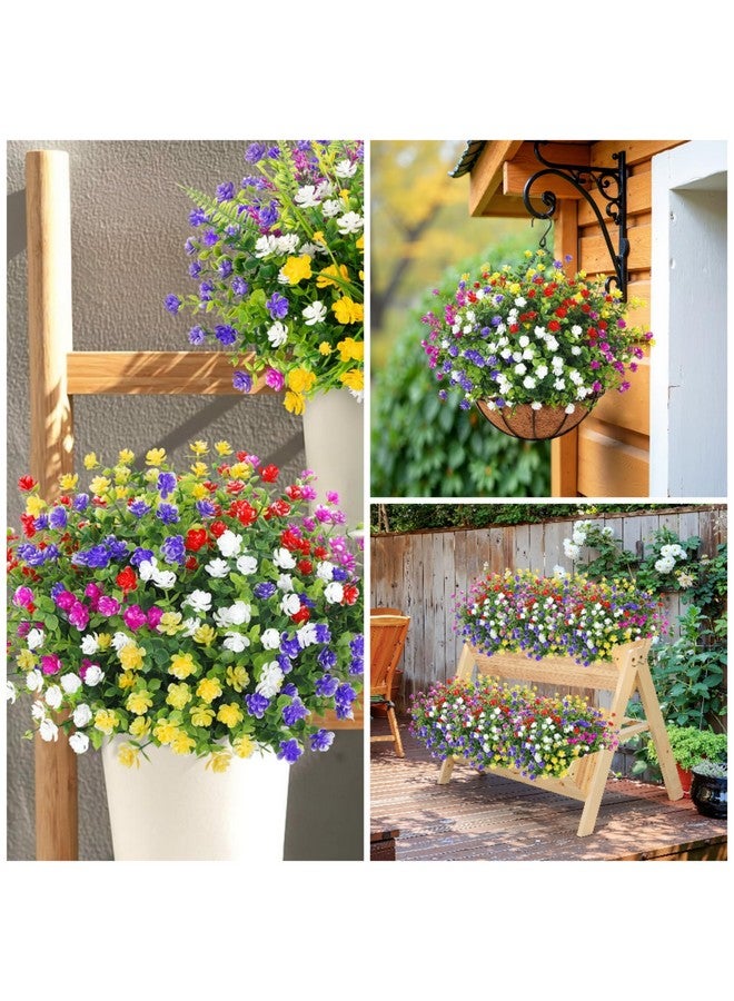 Bassion 20 Bundles Artificial Flowers for Outdoors Decoration UV Resistant Faux Flowers Fake Plastic Plants Shrubs for Indoor Outside Garden Porch Hanging Planter Window Box Home Decor - Image 3