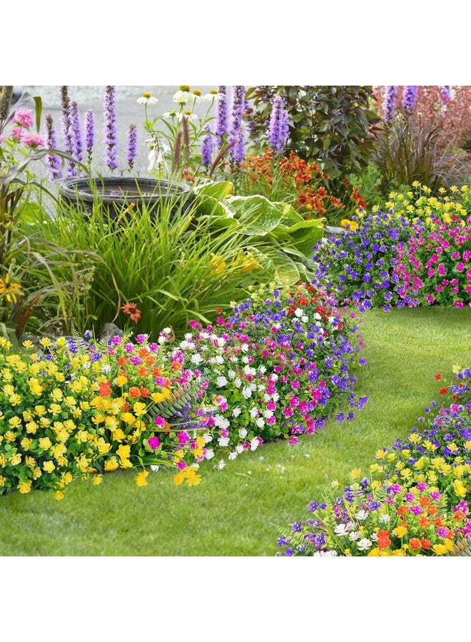 Bassion 20 Bundles Artificial Flowers for Outdoors Decoration UV Resistant Faux Flowers Fake Plastic Plants Shrubs for Indoor Outside Garden Porch Hanging Planter Window Box Home Decor - Image 5