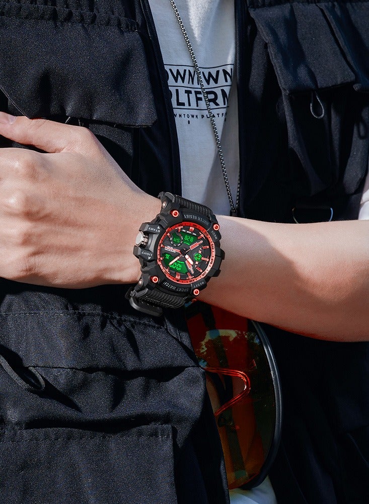 SANDA Top Dual Display Men Watches Waterproof Sports Watch Military Man Alarm Stopwatch Quartz Wristwatch Male Digital Clock - Image 3