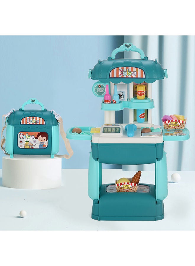 Little Story 35-Piece 3-In-1 Mode Role Play Shopkeeper/Supermarket Toy Set Satchel - Green - Image 4