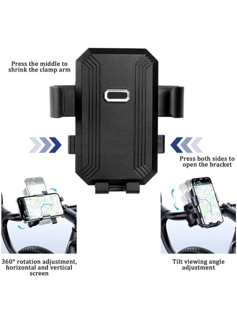 حامل موبايل للدراجة النارية والموتوسيكل مع مظلة شمسية ومقاومة للمطر – حامل جوال آمن للقيادة والملاحة مع حماية من الشمس والأمطار وتصميم مبتكر قابل للتعديل – لون أسود - Image 4