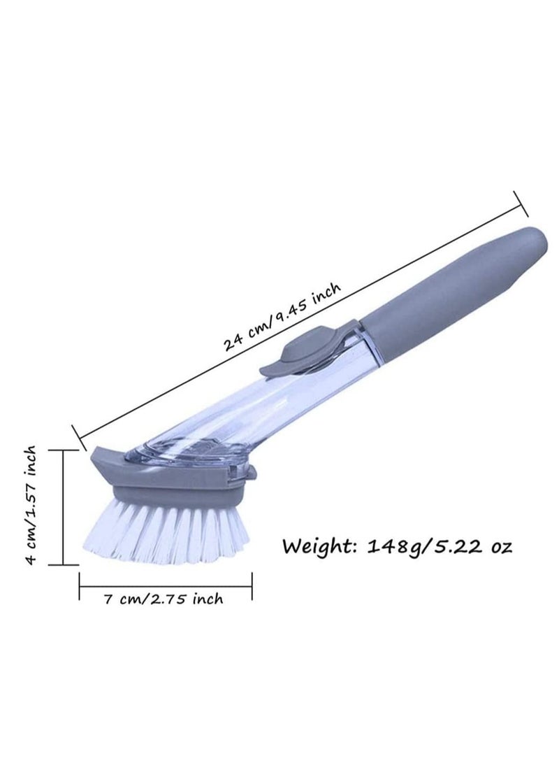 SYOSI Dish Scrub Brush, Soap Dish Wand Refills Sponge, Replaceable Refills Sponge Brush Heads,Reusable for Sink Pot Kitchen Cleaning Including1 Dish Brush with Handle and 2 Replacement Sponge Head - Image 4