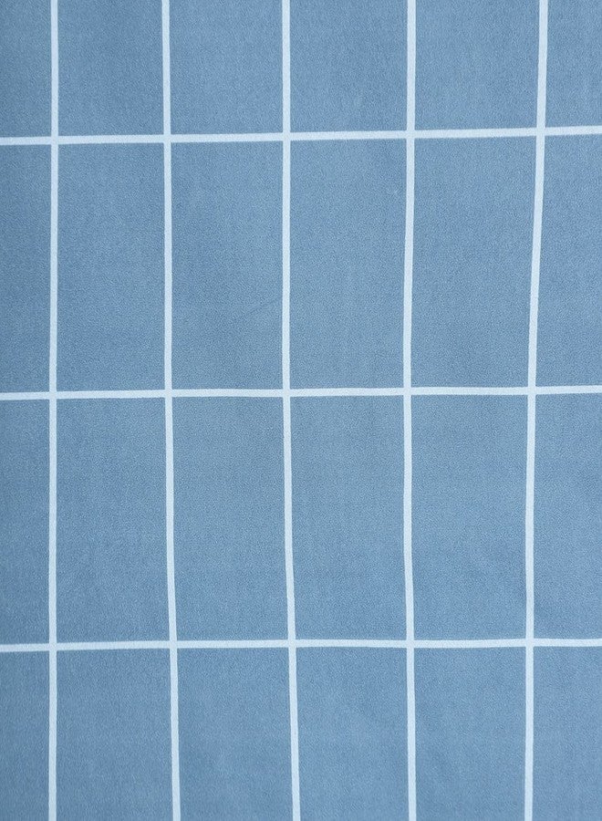 Belvostum Microfiber Checkered Double Bedsheet with 2 Pillows Covers 90x100 Inches (Blue) - Image 5