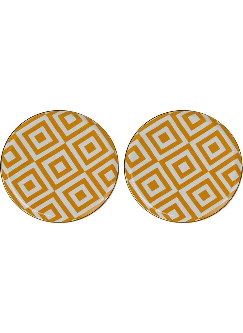 Porland Morocco Pattern Yellow Flat Plate 20cm 2-Piece 04AP018859