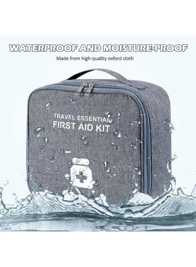 Portable, waterproof, dustproof first aid kit designed for travel to protect your family anywhere. Features an organized interior. Grey - 155 - Image 5