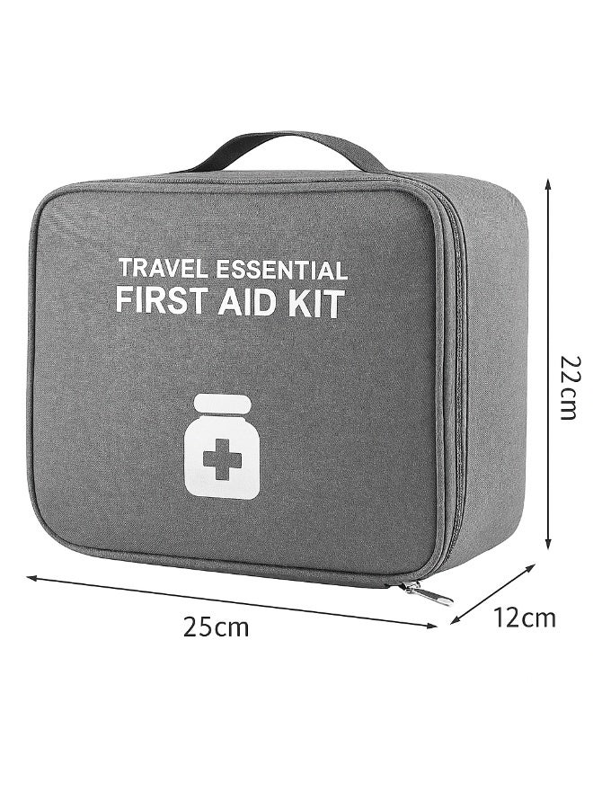 Portable, waterproof, dustproof first aid kit designed for travel to protect your family anywhere. Features an organized interior. Grey - 155 - Image 2