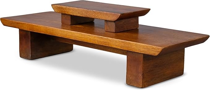Craftsline طاولة مذبح التأمل كرافتلاين 21 × 75 × 6 بوصة طاولة بوجا يدوية الصنع صغيرة للمذبح للاسترخاء والصلاة ومذبح بوذا وطاولة التأمل مصنوعة من خشب المانجو الصلب والغني - Image 1