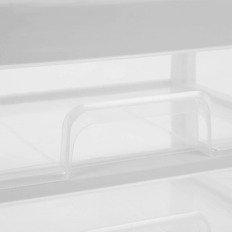 Desktop Makeup Organizer Drawer Case, 2-tier Plastic Storage Box, White Cosmetic Holder for Student Dormitory and Vanity Table - Image 3