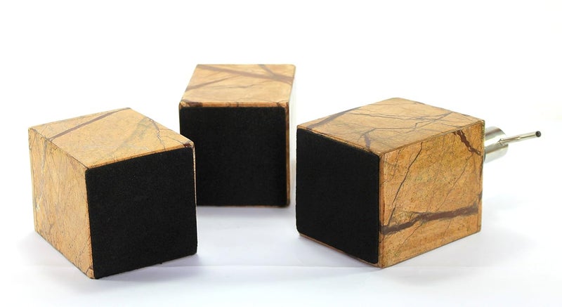 KLEO Natural Brown Sand Stone Bath Accessories Set Including Soap-Dispenser Toothbrush Holder Utility and Soap Dish - Pack of 4 - Image 4