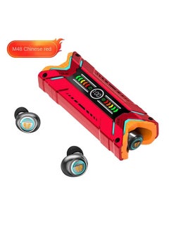 M48 TWS original EarBuds - Airpods Wireless Bluetooth 5.0, Gaming Earphones- Noice Cancellation with LED Display - Sport Earphones with Power bank, Waterproof Earbuds-RED