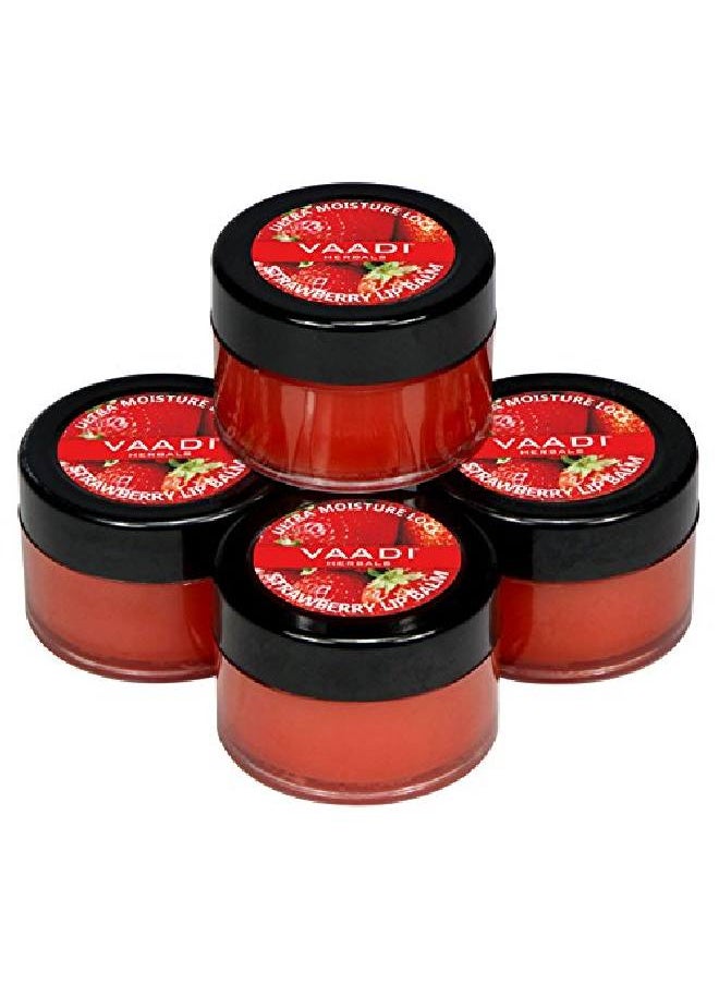 VAADI HERBALS - مرطب الشفاه بالفراولة والعسل 10 جم (عبوة من 4 قطع) - Image 1