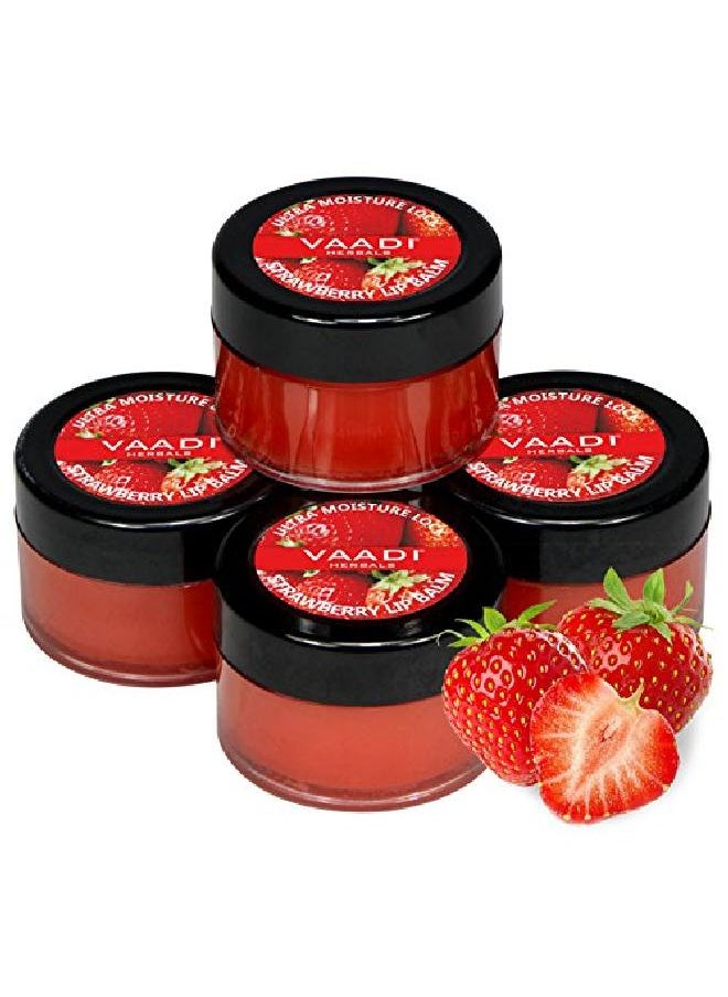 VAADI HERBALS - مرطب الشفاه بالفراولة والعسل 10 جم (عبوة من 4 قطع) - Image 1