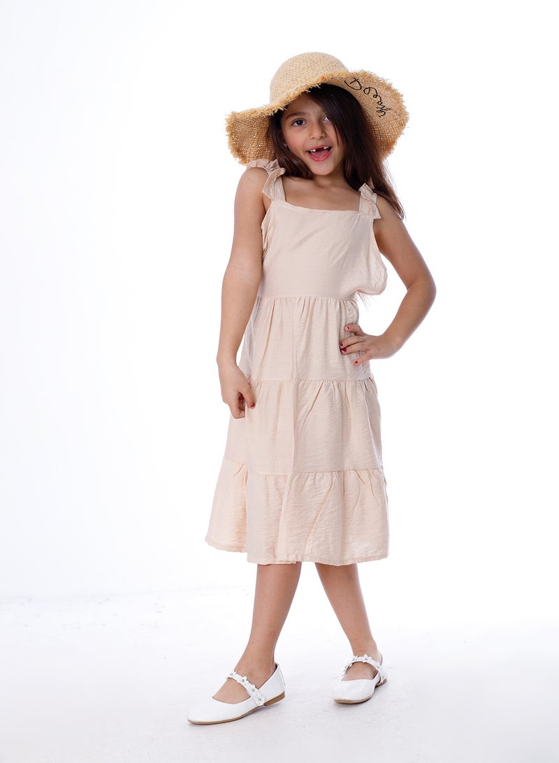 BEBO Girls Dress Beige  - Image 1