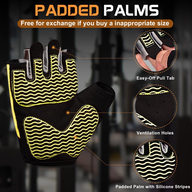 sunnex Gym Gloves, Workout Gloves, Fingerless Gloves for Weightlifting, Lightweight Breathable Fitness Gloves, Sports Gloves for Training Lifting Weight Cycling Climbing Rowing - Image 2