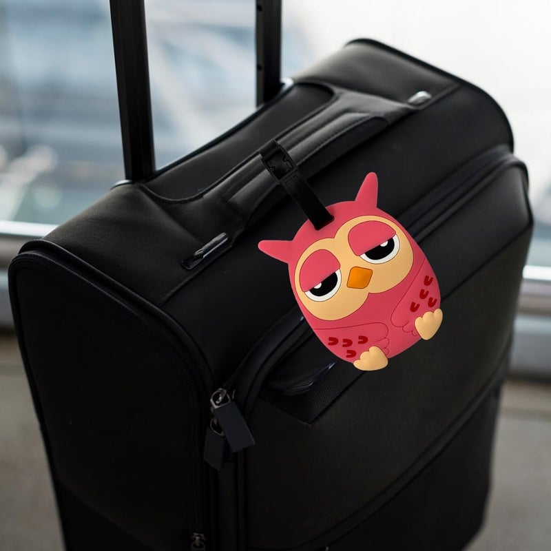 Eitheo Luggage Tags for Kids Luggage Tags with Name & Address Label | Silicone Luggage Tags for Suitcases, Tags for Travel Bags/School Bags Identification tag Colorful Multi (Piggy) - Image 2