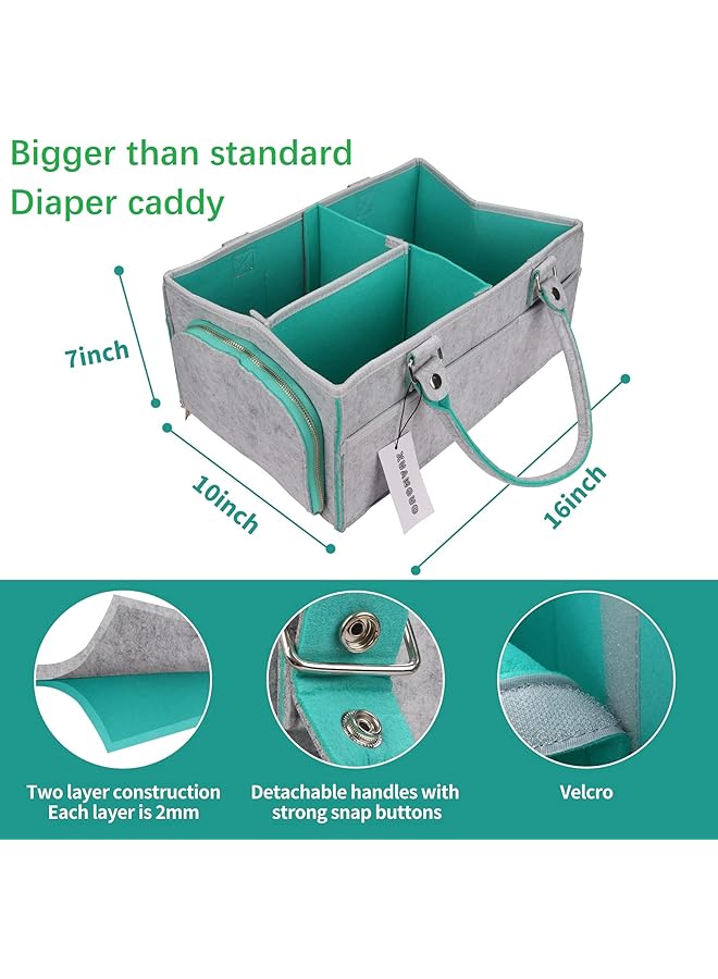 erorex Baby Diaper Caddy Organizer For Boy Or Girl Large Nursery Storage Bin Basket Portable Holder Tote  - Image 3