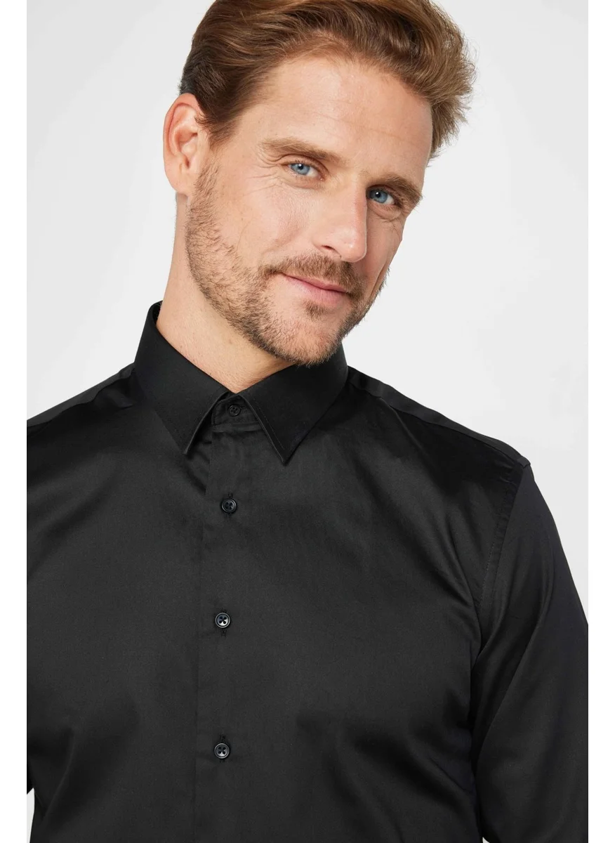 تودورس Slim Fit Cotton Satin Premium Men's Shirt