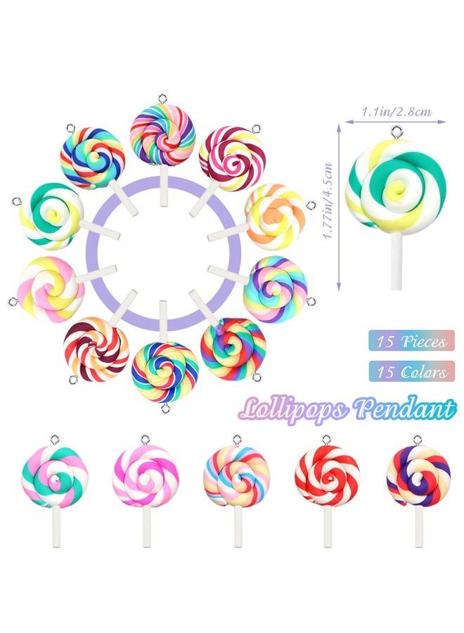 ZOCONE 79 PCS Colorful Candy Pendant Charm, Cute Resin Charms for Jewelry Making With Gummy Bear, Candy, Lollipop Charms for Girls, Resin Supplies for DIY Crafts Decoration - Image 2