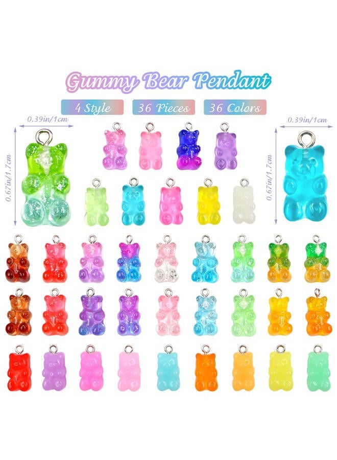ZOCONE 79 PCS Colorful Candy Pendant Charm, Cute Resin Charms for Jewelry Making With Gummy Bear, Candy, Lollipop Charms for Girls, Resin Supplies for DIY Crafts Decoration - Image 5