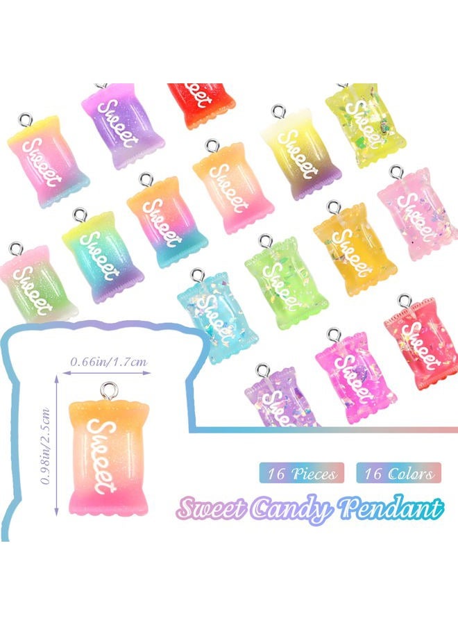ZOCONE 79 PCS Colorful Candy Pendant Charm, Cute Resin Charms for Jewelry Making With Gummy Bear, Candy, Lollipop Charms for Girls, Resin Supplies for DIY Crafts Decoration - Image 3