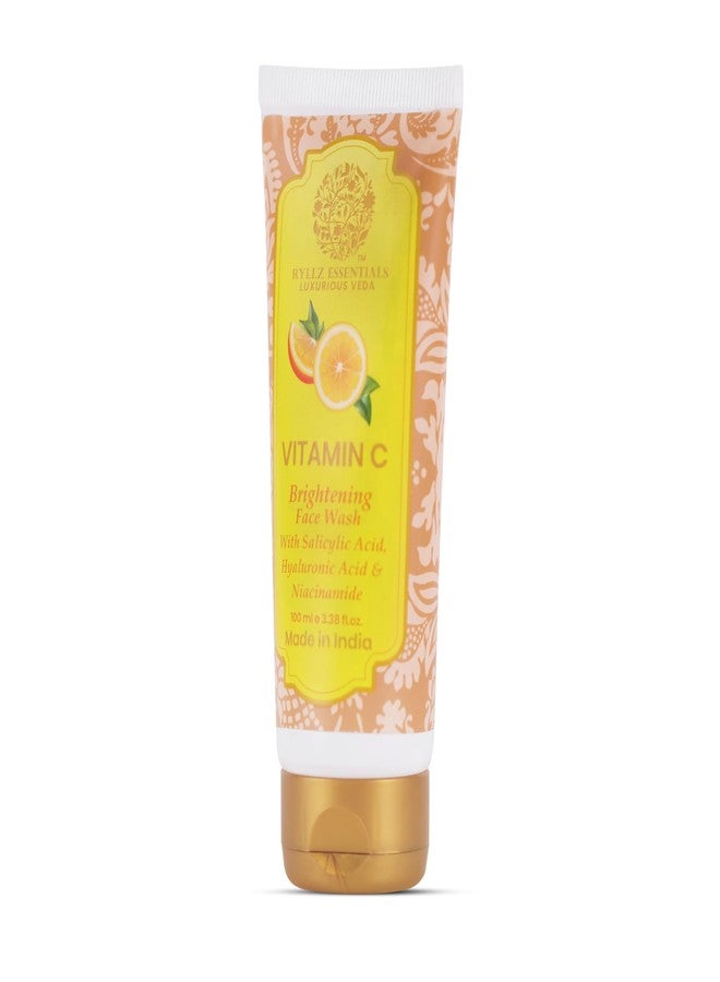 RYLLZ ESSENTIALS Vitamin C Face Wash | Skin Brightening with Stable & Effective Vitamin C, Salicylic Acid, Hyaluronic Acid & Niacinamide | For Glowing Skin, Dark Spots, Oil Control, Open Pores, Uneven & Dull Skin | 100 ml - Image 4