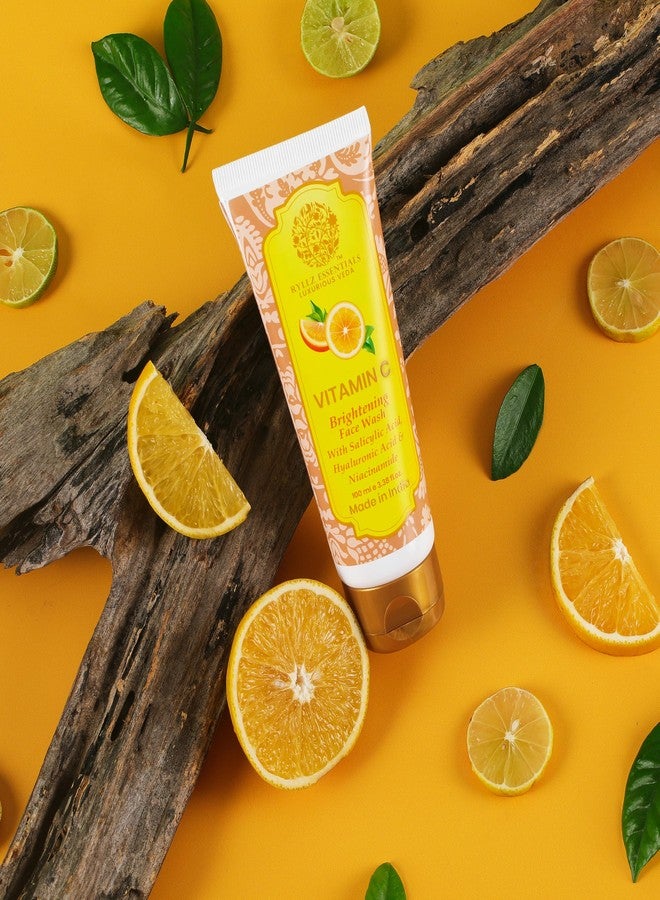 RYLLZ ESSENTIALS Vitamin C Face Wash | Skin Brightening with Stable & Effective Vitamin C, Salicylic Acid, Hyaluronic Acid & Niacinamide | For Glowing Skin, Dark Spots, Oil Control, Open Pores, Uneven & Dull Skin | 100 ml - Image 2