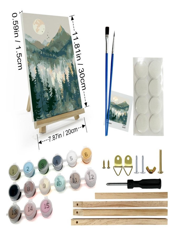 JOOZ Mountain Paint by Number for Adults, Paint by Numbers Kit for Adults with Frame, DIY Montain Landscape Paint by Numbers Kits for Adults on Canvas, Oil Painting Kit for Home Wall Decor 8 x 12 in - Image 2