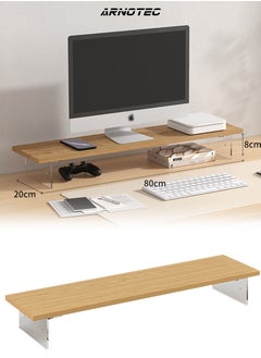 ARNOTEC Simple 20X80cm Wooden desk rack storage rack office storage rack desktop supplies multi-function stand laptop stand heightened stand desktop stand  - Image 1