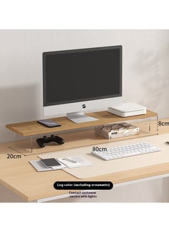 ARNOTEC Simple 20X80cm Wooden desk rack storage rack office storage rack desktop supplies multi-function stand laptop stand heightened stand desktop stand  - Image 2