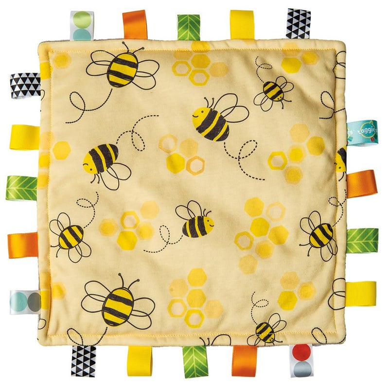 Mary Meyer Taggies Lovey for Baby Security Blankets Original Comfy Blanket with Sensory Tags, 12 x 12-Inches, Bumble Bees - Image 4